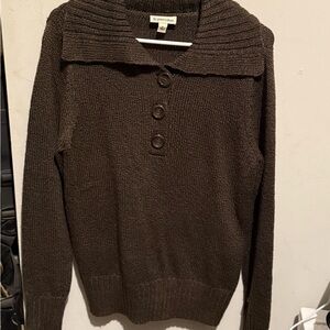 St. John's Bay Dark Brown Cowl Neck Sweater